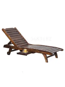 Обугленный антикоррозийный пляжный стул из массива дерева, складной стул для отдыха на балконе, кресло для обеденного перерыва, домашний стул