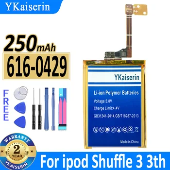 Мощный аккумулятор YKaiserin емкостью 250 мАч 616-0429 для Ipod Shuffle 3 3th MP3 MP4 AKKU Shuffle3 Bateria
