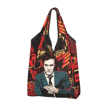 Сумка для покупок из фильма Квентина Тарантино с Кавайной печатью, Портативная сумка для покупок через плечо