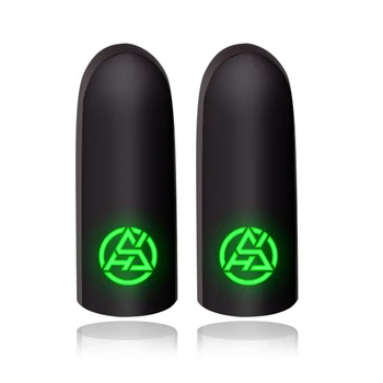 1 пара игровых чехлов для пальцев, дышащих, защищающих от пота, светящихся перчаток с рукавом для большого пальца, противоскользящих, ультратонких 0,3 мм для PUBG Mobile