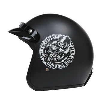 Ретро мотоциклетный шлем с открытым лицом 3/4 для мотокросса Винтажный casco Cafe Racer для мужчин и женщин, одобренный DOT Casque Capacete