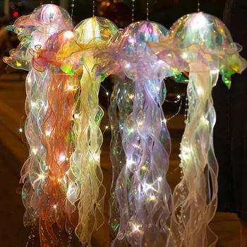 Лампа в виде медузы, Переносная лампа, Подвесные ночные светильники для комнаты девочки, Домашний Романтический фонарь, Лампа для декора Рождественской вечеринки, Подарки на день рождения