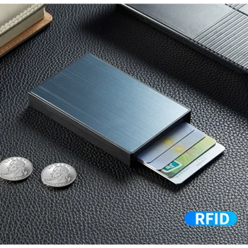 Новая RFID-противоугонная карта для считывания Алюминиевой коробки, Металлический Зажим для кредитных карт, Зажим для монет из алюминиевого сплава, Многофункциональная Портативная Сумка для карт