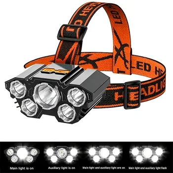 USB Перезаряжаемый налобный фонарь Водонепроницаемый P900 Светодиодные фонари Супер Яркие Heaslights для рыбалки на открытом воздухе, кемпинга, рабочего головного фонаря