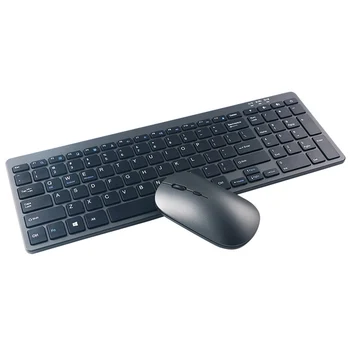 99 клавиш Бесшумная USB-клавиатура с частотой 2,4 ГГц, совместимая с Bluetooth Беспроводная комбинированная клавиатура и мышь с двойным режимом для настольных ПК, ноутбуков