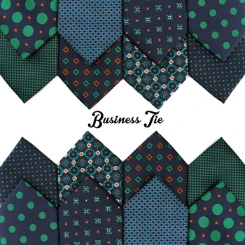 Tailor Smith Темно-зеленый Синий Классический мужской галстук в горошек Деловой галстук из полиэстера Corbata Ретро Банкетный Свадебный аксессуар