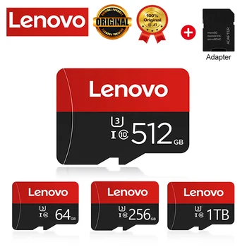 Карта памяти Lenovo Высокой емкости 128 ГБ 256 ГБ 1T SD/ TF Флэш-карта Высокоскоростная Смарт-SD-карта 512 ГБ для Смартфона/ПК