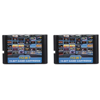 Игровой картридж 2X 112 В 1, 16-разрядный игровой картридж для Sega Megadrive, игровой картридж Genesis для PAL и NTSC.