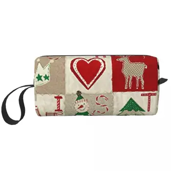 Переносные сумки с рождественским рисунком, косметички, футляр для путешествий, кемпинга, активного отдыха, сумка для туалетных принадлежностей и украшений