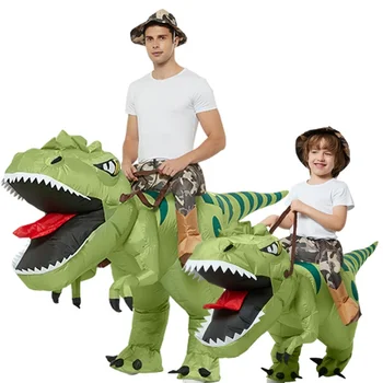 Надувной костюм Тираннозавра для верховой езды с мультяшными животными, детская ролевая игра в динозавра, взрослые, детская игра в погоню, подарок на день рождения