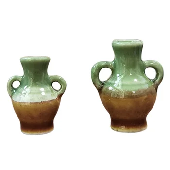 Керамическая модель Мини-вазы для цветов, игрушка для украшения вазы, Винтажная керамика для дома, ремесла