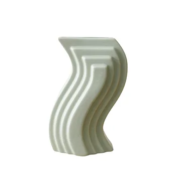 Креативное украшение керамической вазы в стиле модерн с простыми линиями, Композиция из сухих цветов для гостиной, украшение цветочного прибора