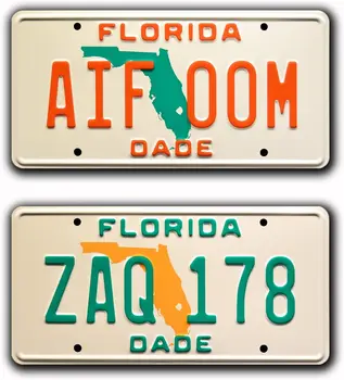 Машины знаменитостей Miami Vice | ZAQ 178 + AIF 00M | Металлические номерные знаки 1