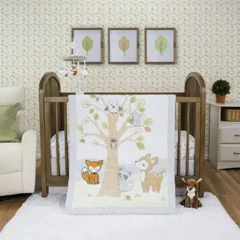 Комплект постельного белья Friendly Forest для мальчика в кроватку, 4 предмета