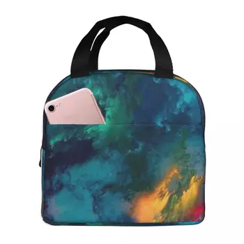 Переносная изолированная Оксфордская сумка для ланча Galaxy Painting, Многоразовый Ланч-бокс, Органайзер для ланча, термоохладитель, сумка-тоут