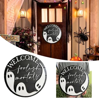 Дверные вешалки для копирайтинга на Хэллоуин Праздничный список Домашнего декора Дверные таблички Приветственные украшения