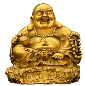 Бронзовая Статуя Будды Майтрейи Украшения Из чистой меди Статуя Будды Майтрейи Смеющийся Будда Будда С Большим Колокольчиком Будущий Дом Будды