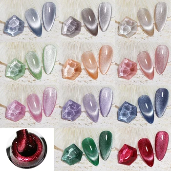 Clou Beaute Прозрачный гель-лак для ногтей с желеобразным кристаллом Кошачий глаз Super Shine Магнитный гель для ногтей с голографическим полупостоянным рисунком для ногтей