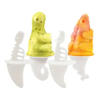 Набор для приготовления мороженого и пресс-форм с основанием, набор из 4 штук, динозавры