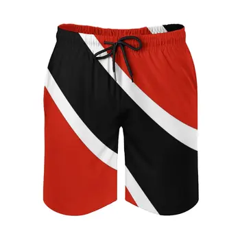 Флаг Тринидада И Тобаго Аниме CausalHot Распродажа Регулируемый Шнурок Дышащие Быстросохнущие Мужские Пляжные шорты Спортивные Свободные Стрейчевые