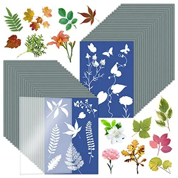 60 листов цианотипной бумаги формата А5 Sunprint Art Kit Высокочувствительная бумага для печати на солнце Nature Sun Printing Kit Светло-зеленого цвета