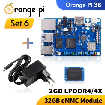 Orange Pi 3B 2 ГБ Оперативной памяти + 32 ГБ модуля EMMC + Блок питания Одноплатный компьютер RK3566 WIFI-BT Development Board Orange Pi 3 Model B