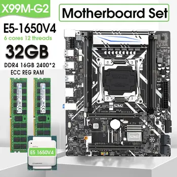 SZMZ X99 Комплект материнской платы Xeon E5 1650 V4 LGA2011-3 Процессор 32 ГБ 2400 МГц (2 * 16G) Оперативная память ddr4 RECC Память Nvme Комбинация