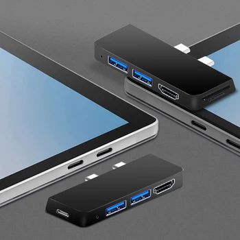 USB-концентратор 6 в 1, расширитель Type-C, совместимый с HDMI, SD для высокоскоростной передачи данных microSD для Surface Pro 8/9 / X
