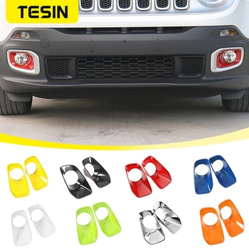 Наклейки для отделки передних противотуманных фар автомобиля TESIN Для Jeep Renegade 2016 2017 2018, Капоты ламп, Внешние Аксессуары