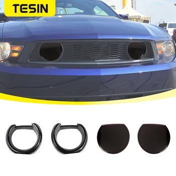 Наклейка на переднюю решетку радиатора автомобиля TESIN, Декоративная накладка для Ford Mustang 2010 2011 2012 2013 2014, Внешние Аксессуары