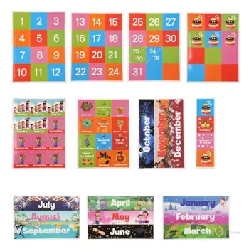 Карманный календарь M17F и таблица погоды с 88 карточками, набор для обучения в домашнем классе