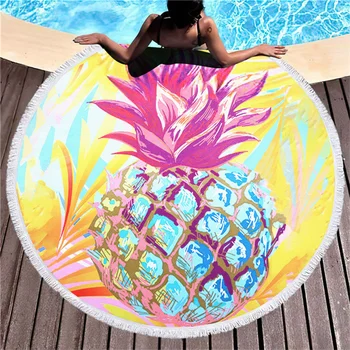 Разноцветный ананас, Пляжное полотенце с ананасом, Лучшие пляжные полотенца с 3D принтом по всему полотенцу