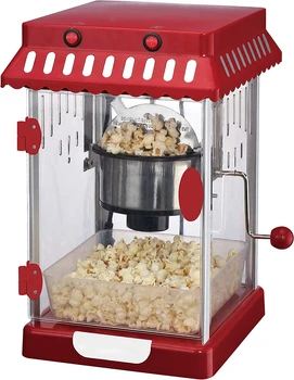 Популярная электрическая машина для приготовления попкорна в стиле кинотеатра с антипригарным покрытием, нагревательной лампой для чайника и сервировочной ложкой