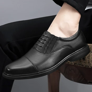 мужские деловые модельные туфли на шнуровке, элитный бренд, обувь из натуральной кожи, Мужские повседневные оксфорды, Мужская обувь для свадебной вечеринки, мужская обувь