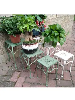 Железный табурет для цветов, детский стул, напольный пол для балкона во внутреннем дворе, Американская подставка для цветов, подставка для цветочного горшка для растений