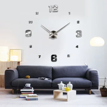 Часы для гостиной Креативные часы Минималистичные настенные часы в скандинавском стиле в Европе и Америке, большие часы-наклейки на стену своими руками 3D