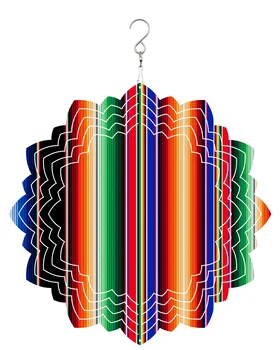 Мексиканские полосы Красочные полосы Уличный перезвон ветра Садовый Балкон Подвесной домашний декор из нержавеющей Стали 3D Вращающийся спиннер