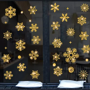 эффект снежинки электростатическая наклейка Окно Рождественские наклейки на стены Детская комната украшение дома Новогодние обои