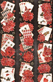 Карточная игра с цветами красной розы, золотой блестящий коллаж из скотча для домашних животных