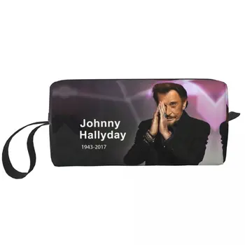 Женская косметичка Rock Johnny Hallyday, органайзер для косметики для путешествий, Сумки для хранения туалетных принадлежностей французской певицы Каваи