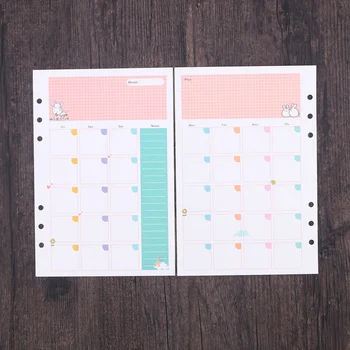 Бумага для пополнения формата А5, Красочная бумага на 6 колец, Ежемесячный переплет для пополнения календаря, вкладыши для планировщика, страница для заполнения личного дневника