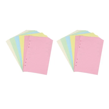 Цветные вставки формата А5 с перфорацией на 6 отверстий в линейке, вкладыши для органайзера, 5-цветная бумага-вкладыш для ежедневника, 100 листов