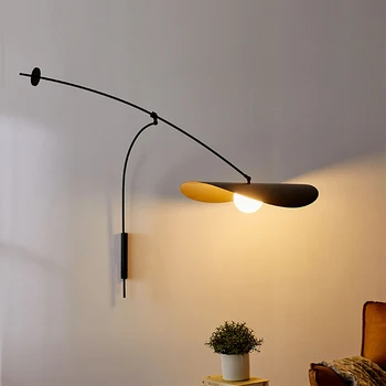 Скандинавский Креативный стеклянный абажур с регулируемой длинной рукой, светодиодный настенный светильник для гостиной, домашний декор стен, бра, Прикроватная лампа для чтения в спальне.