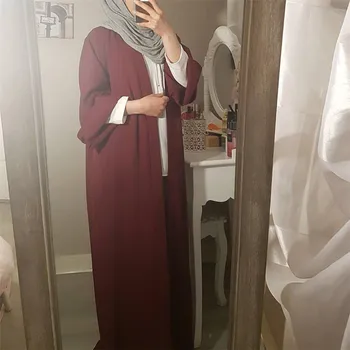 Женское платье с длинным кардиганом спереди, открытое мусульманское платье Abaya для Рамадана, женское платье, женские платья повседневные