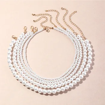 Круглое ожерелье из искусственного жемчуга, модные украшения для женщин, элегантный темпераментный дизайн
