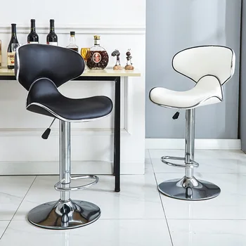 Барные стулья в европейском стиле с возможностью поворота на 360 градусов, поднимаемые барные стулья в скандинавском стиле, барные стулья для кухни, барный стул с мягким сиденьем из искусственной кожи