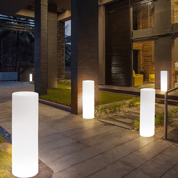 Современная цилиндрическая ландшафтная лампа TEMAR Creative Outdoors LED Lawn Light с дистанционным управлением, водонепроницаемая IP65 для сада отеля