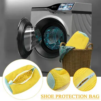 Вместительный мешок для обуви, мешок для мытья обуви, многоразовый цилиндр с защитой от деформации, для безопасной стирки обуви, многофункциональные принадлежности для дома, средство для мытья обуви