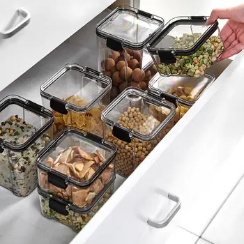 Контейнеры для сыпучих продуктов в холодильнике, Прозрачный 2023 Новый Контейнер для хранения продуктов, Герметичная Консервная коробка, Кухонный холодильник, Пластиковая Горячая