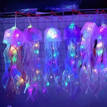 2023 Новая лампа в виде медузы, Переносная цветочная лампа, лампа для украшения атмосферы в комнате для девочек, ночник в спальне, украшение дома, декор для вечеринок